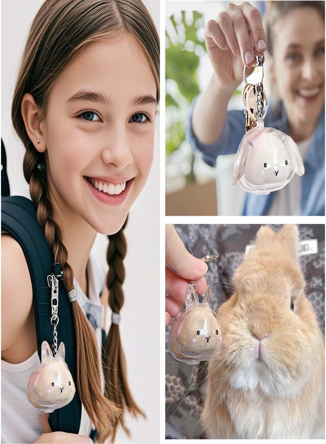 Roioiow 2-Piece Pet Fur Keepsake Keychain - Transparent Bunny-Shaped Charm for Cats Dogs, Memory Capsule Pendant, Pet Loss Memorial Gift and Accessory - Image 3